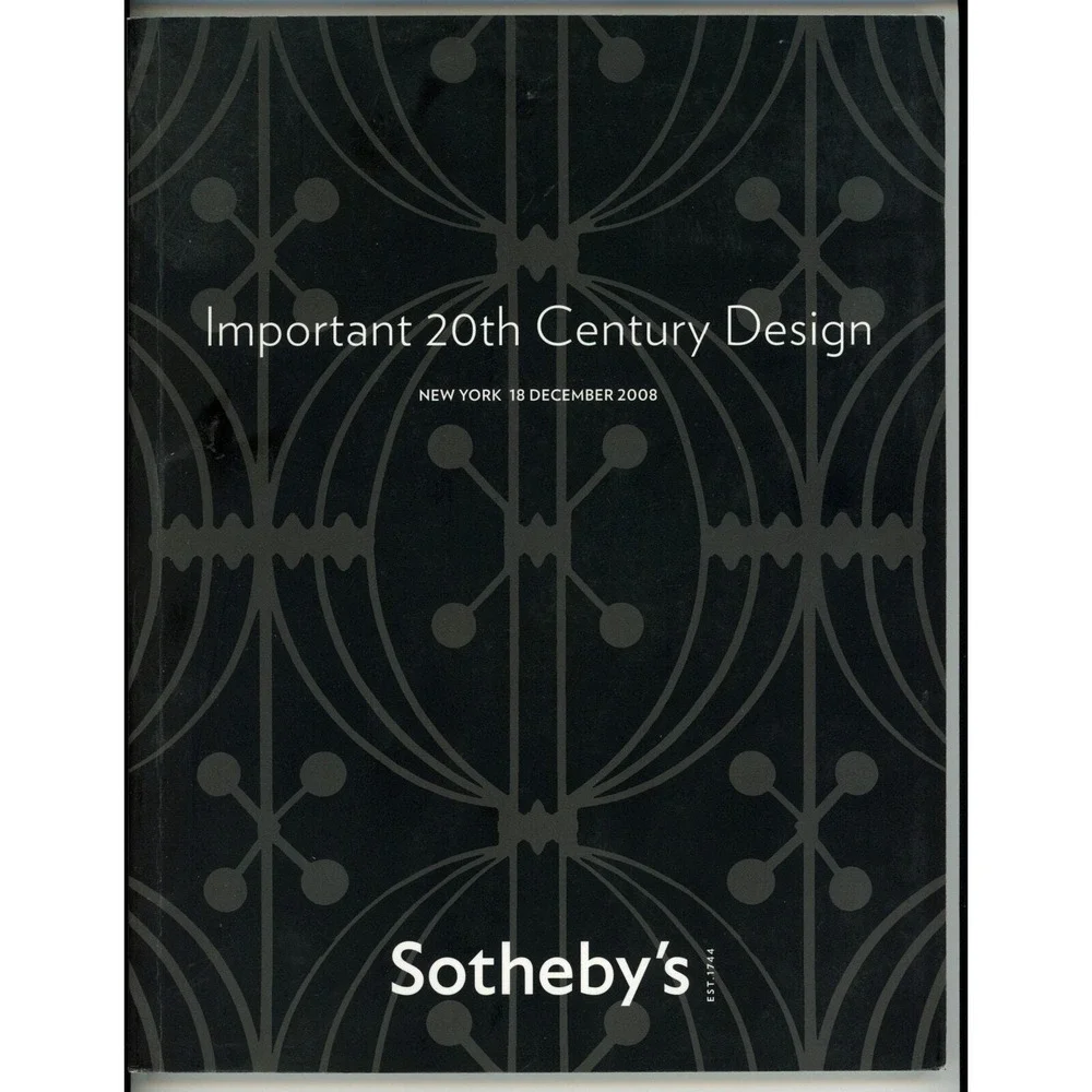 Sotheby's Auction Catalog Black Important 20th Century‎ Design New York Dec 2008